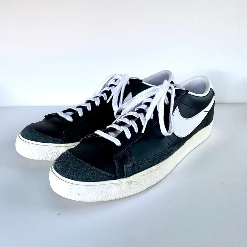 NIKE Blazer Low '77 Vintage Black White Shoe Sneaker DA6364-001 Mens Size 14 - Picture 2 of 14